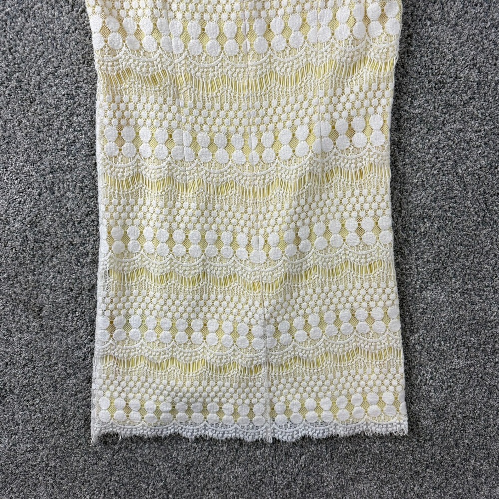 Jessica Howard Yellow White Lace Shift Dress Sleeveless Petite 10P - Picture 11 of 12